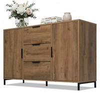 KOMMODE 120/40/76 cm in Dunkle Eiche mit 2 Türen, 3 Schubladen und Metallgestell - Mooreichefarben, Holzwerkstoff (120/76/40cm) - BEAOK