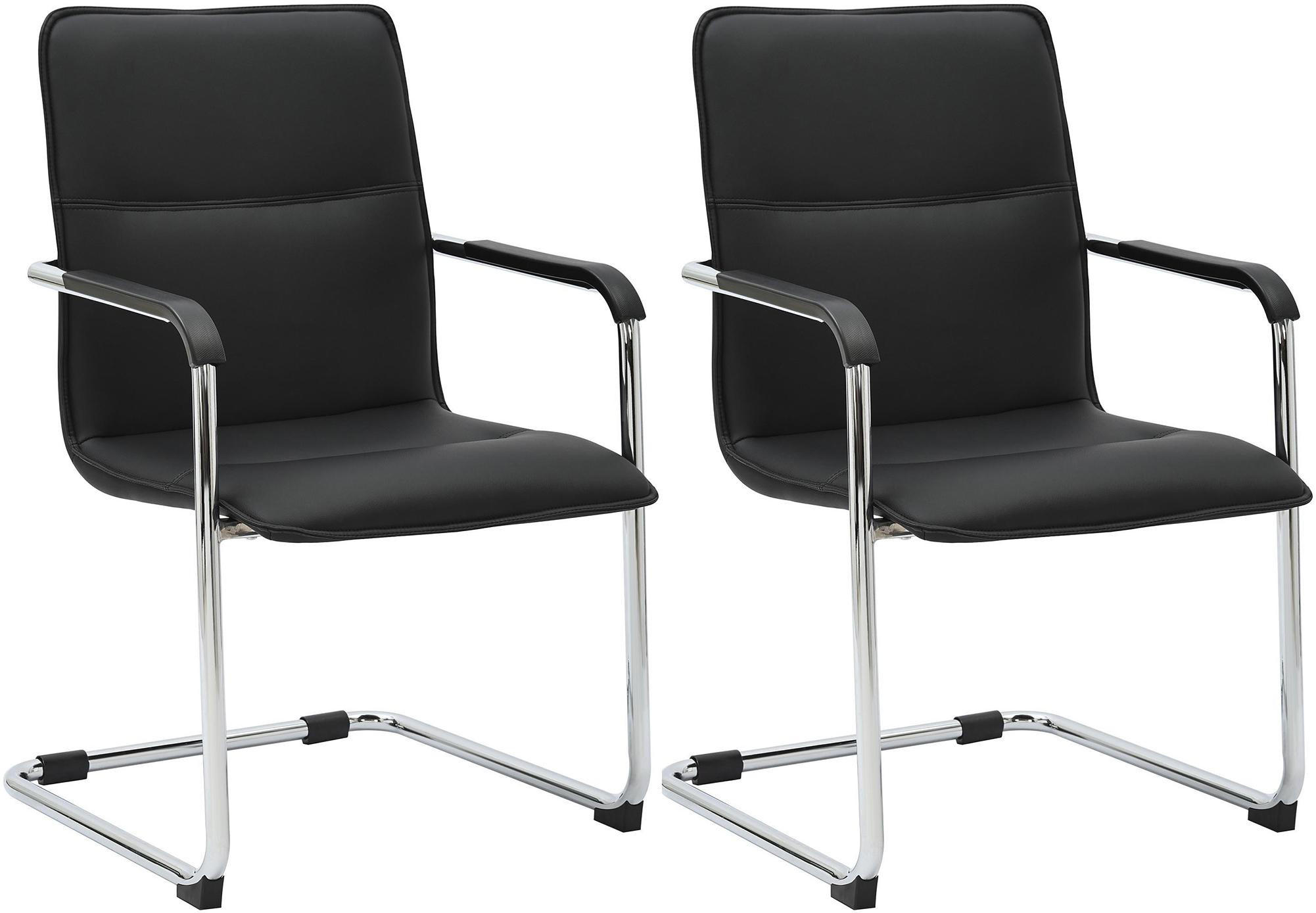 SCHWINGSTUHL 2er Set Lederlook Schwarz - Schwarz, Textil/Metall (57/92/59cm) - CLP