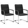 SCHWINGSTUHL 2er Set Lederlook Schwarz - Schwarz, Textil/Metall (57/92/59cm) - CLP