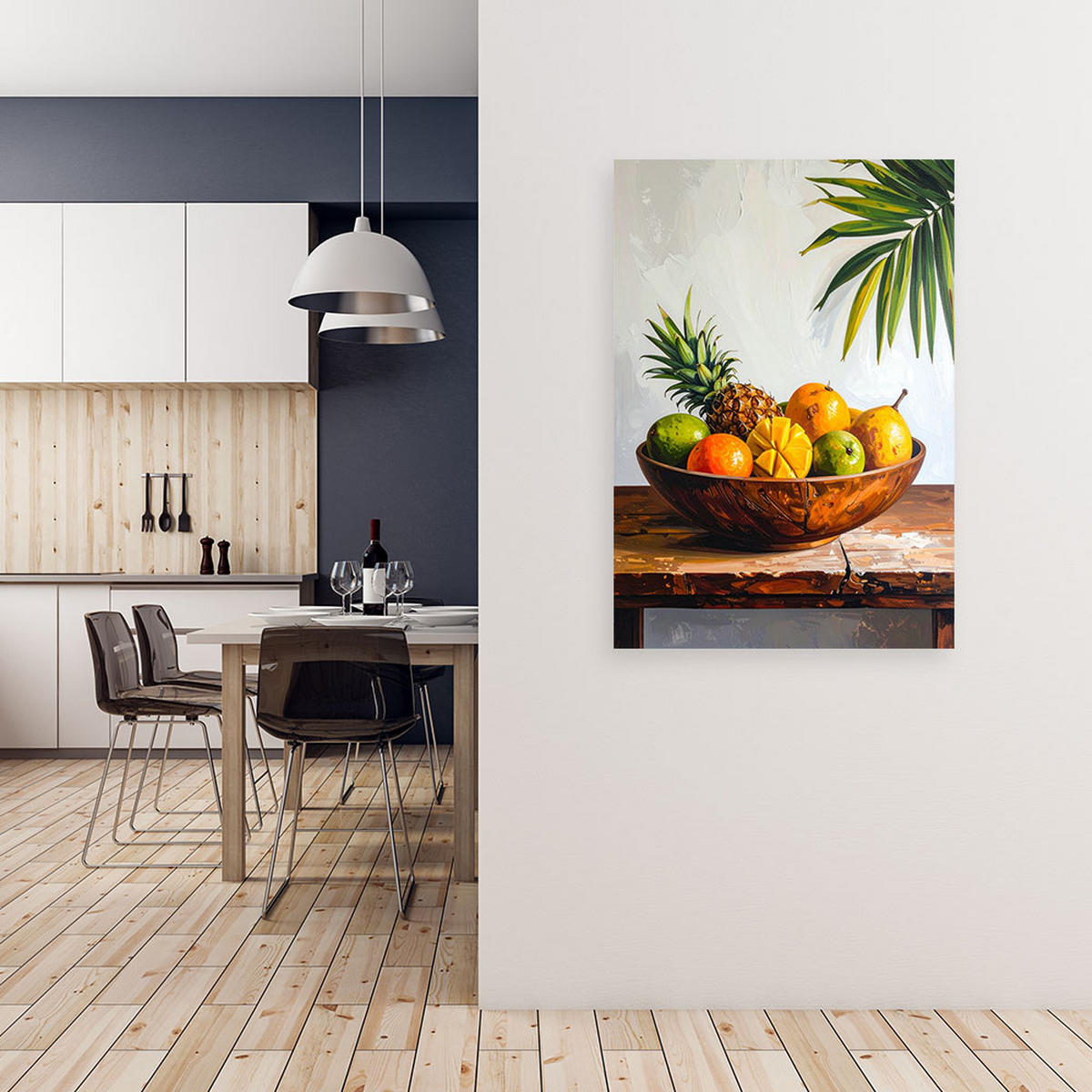 LEINWANDBILD Essen & Trinken 80x120cm - Multicolor, Textil (80/120cm) - Feeby