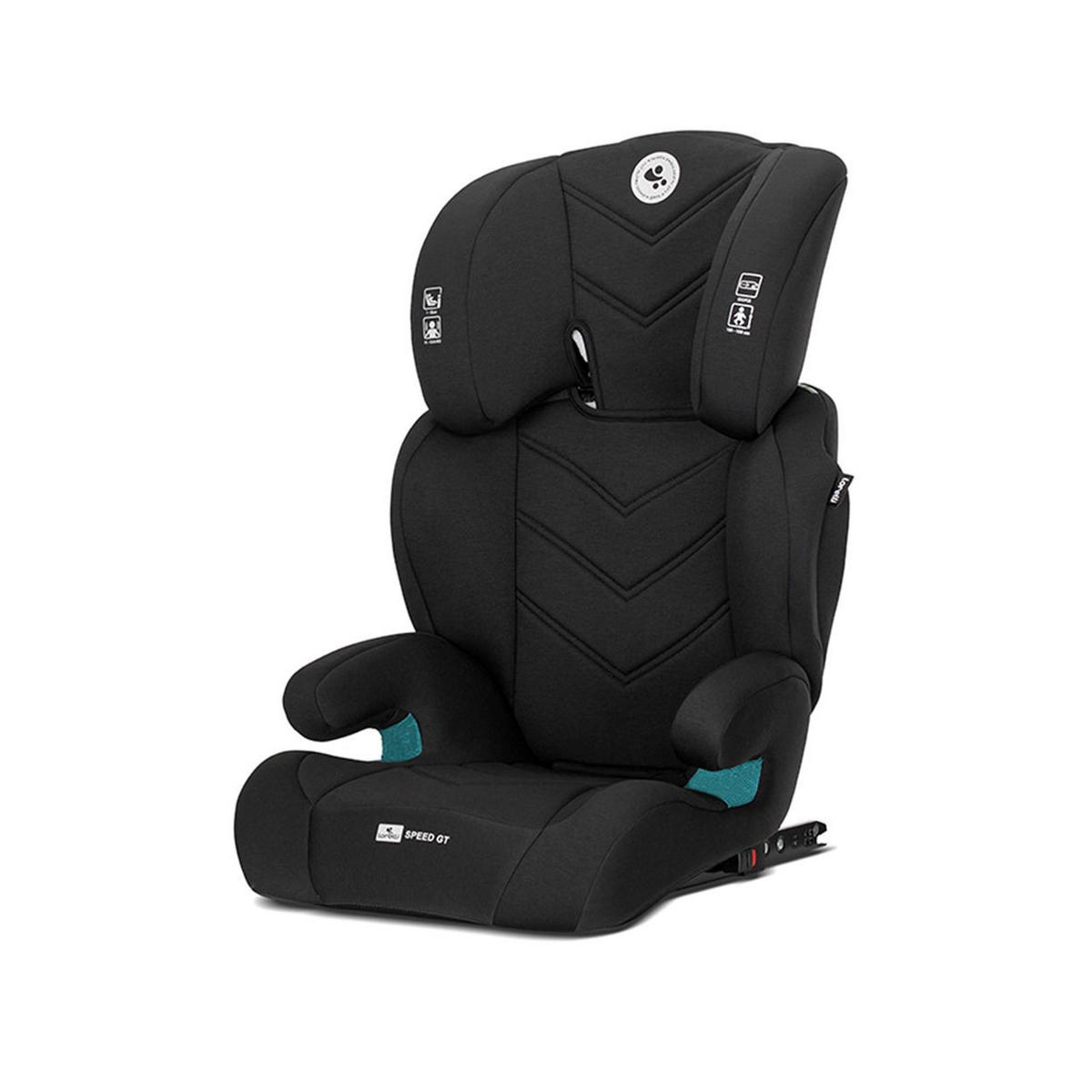 KINDERSITZ Speed GT i-Size schwarz (100-150cm) Gruppe 2/3 Isofix Kopfstütze - Schwarz, Textil (47/84/44cm) - Lorelli