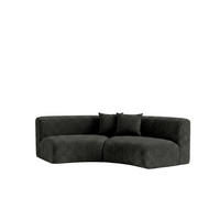 SOFA Round, Chenille-Stoff Cremona, Anthrazit, GRETA - Anthrazit, Holz (294/70/89cm) - Kaiser Möbel