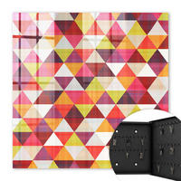 SCHLÜSSELBOX Schwarz 30x30 cm- Türöffnung nach rechts - Bunte Muster - Rot, Metall (30/30/5cm) - TULUP