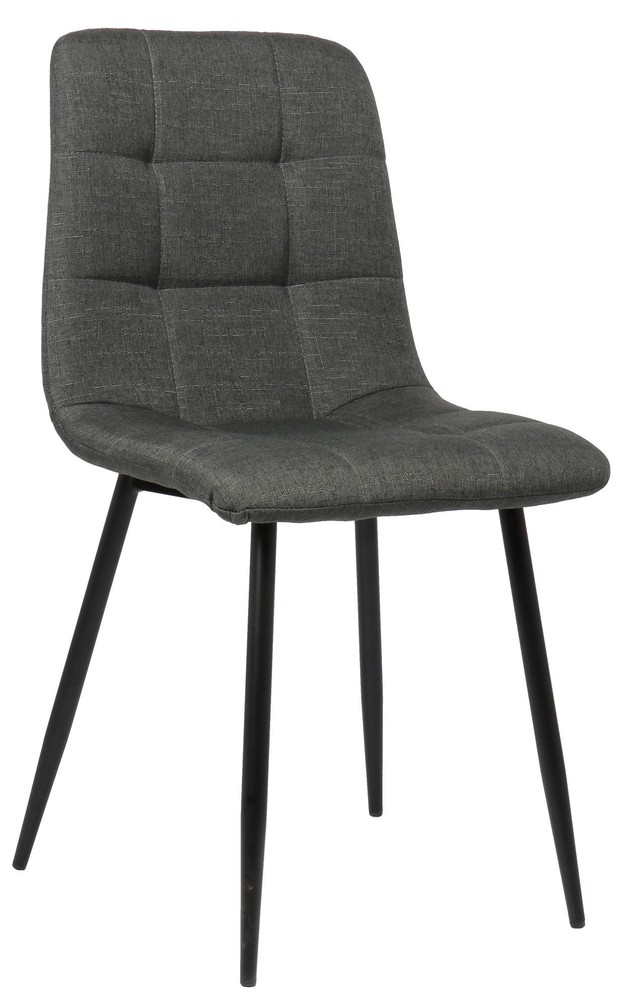 ESSZIMMERSTUHL Till Stoff, Gestell Metall matt Schwarz Dunkelgrau - Dunkelgrau/Schwarz, Textil/Metall (45/88/52cm) - TPFLiving