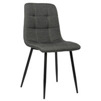 ESSZIMMERSTUHL Till Stoff, Gestell Metall matt Schwarz Dunkelgrau - Dunkelgrau/Schwarz, Textil/Metall (45/88/52cm) - TPFLiving