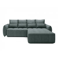 ECKSOFA mit Schlaffunktion und Bettkasten - Grün, Textil (196/265cm) - Eltap