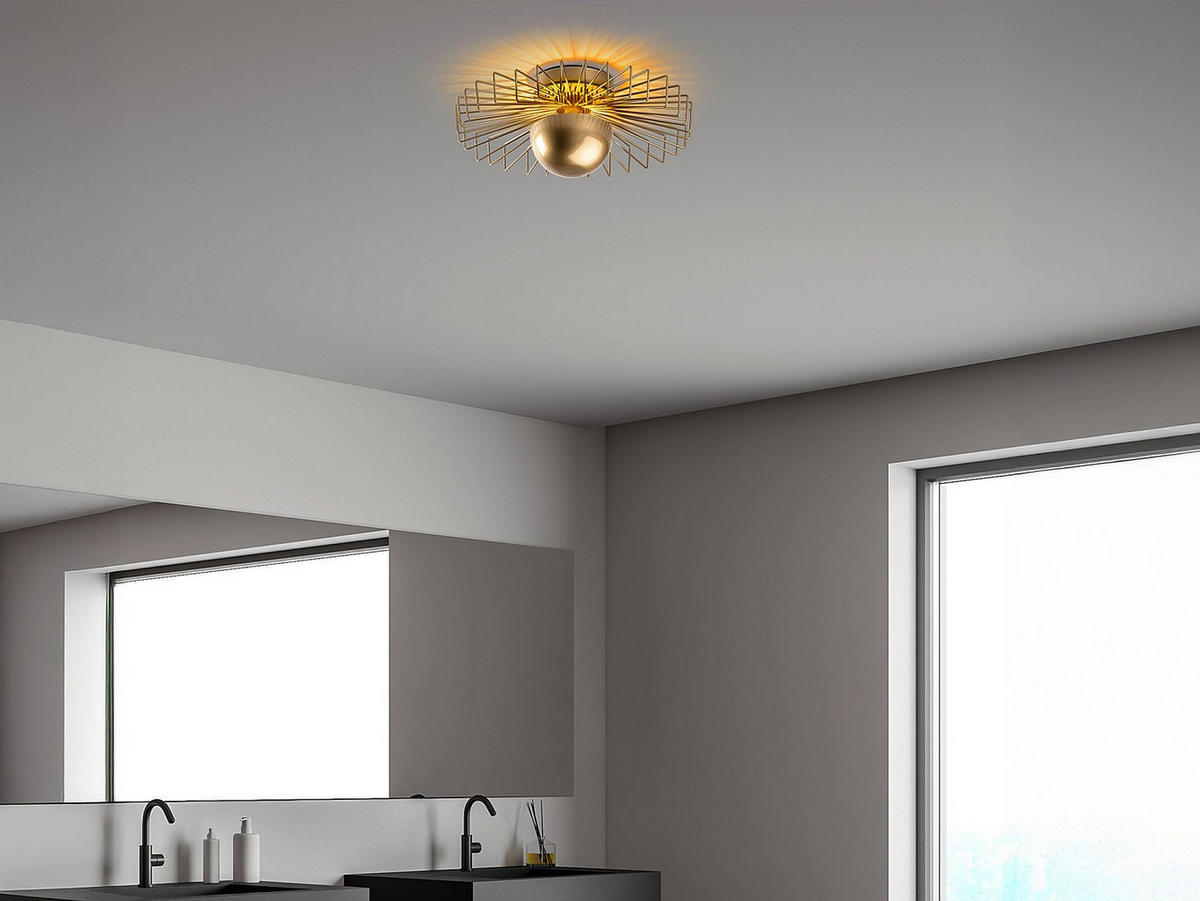 DECKENLEUCHTE - 45 x 45 - metall - goldfarben Zyma - Goldfarben, Metall (45/45/18cm) - Vente-Unique