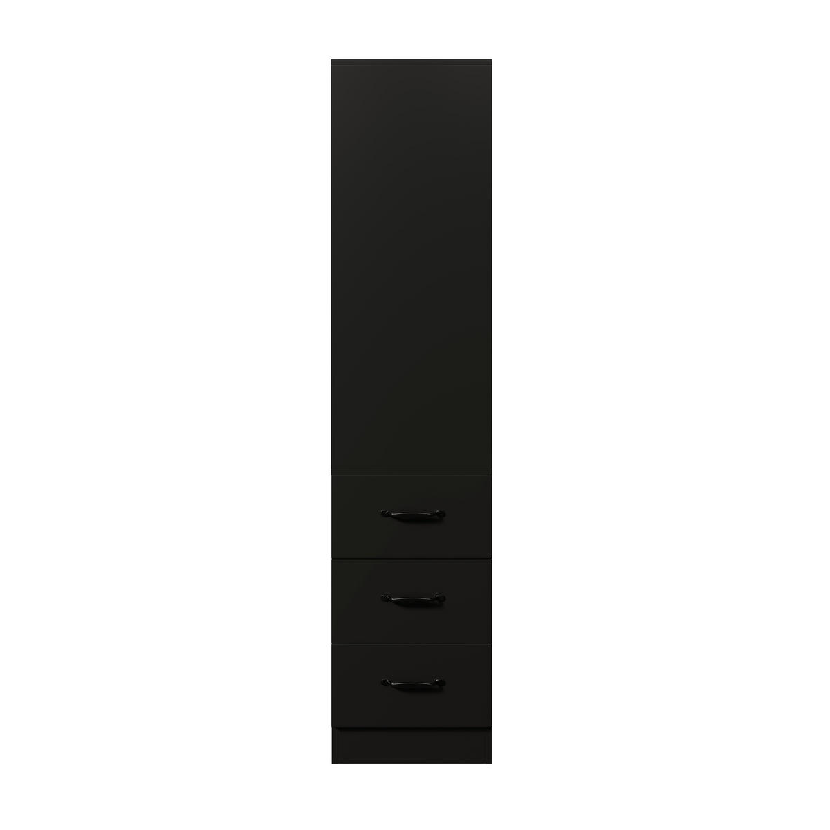 BÜCHERREGAL 180cm schmal Schubladen verstellbar links/rechts modern - Schwarz, Holzwerkstoff (60/180/30cm) - FLIEKS