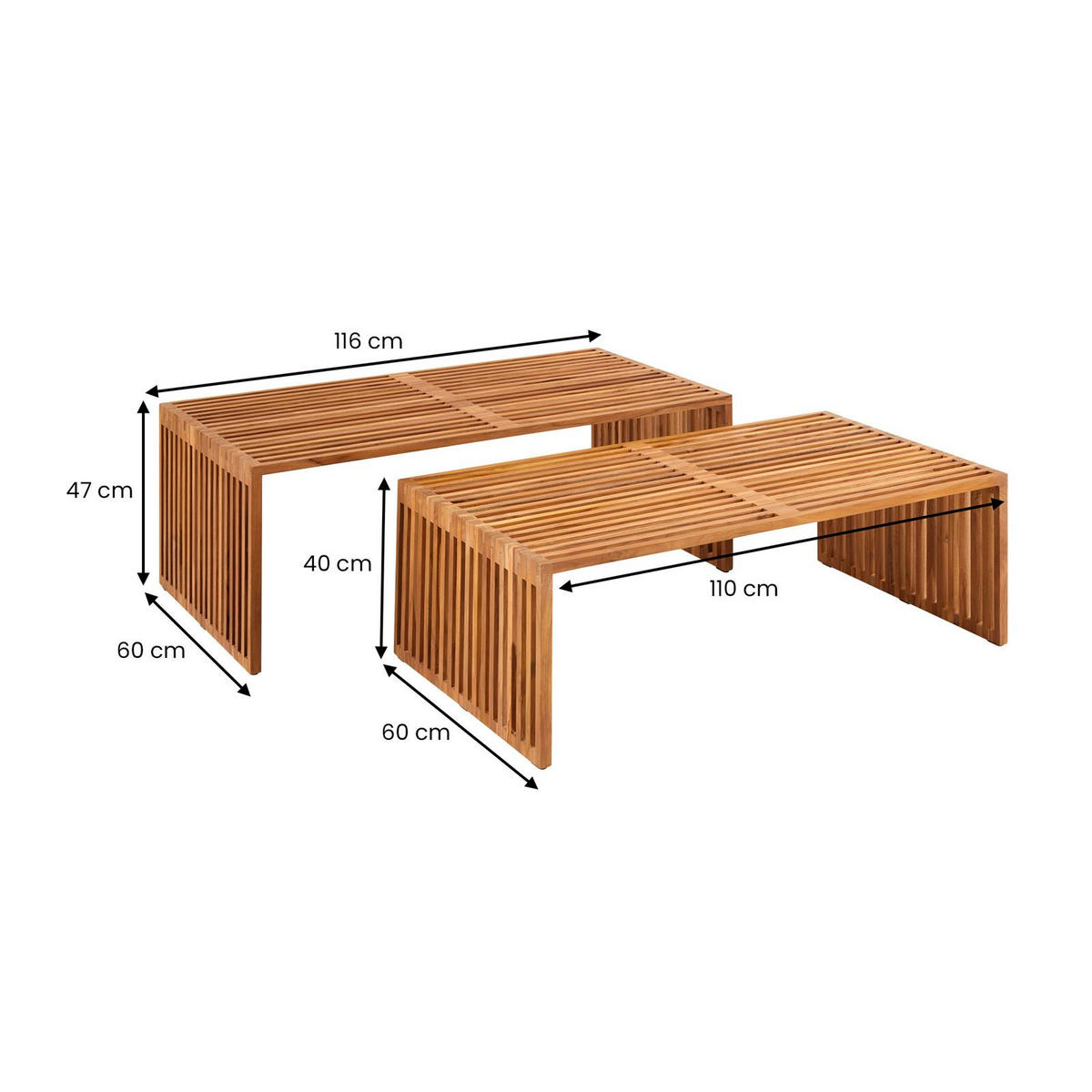 COUCHTISCH HAVANA natur - Naturfarben, Holz (110/116/46cm) - IDIMEX