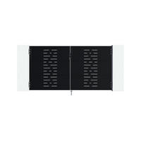 STAHLFLÜGELTOR Nali Arlberg Mattschwarz 3m H.160cm + 2 STAHLPFOSTEN Dario 8x8 H.230cm - Schwarz, Metall (293/160cm) - Casanoov