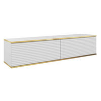 TV-HÄNGEBOARD Mucalma Weiß mit geriffelten Fronten 135 cm - Weiß, Holzwerkstoff (135/30/32cm) - Selsey
