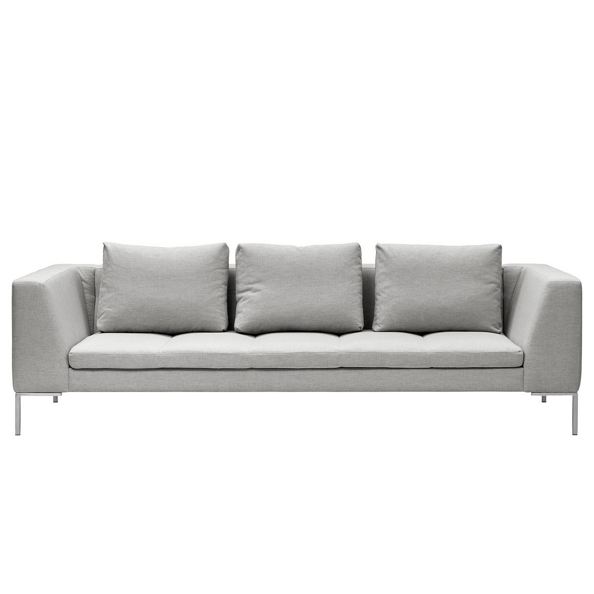 3-SITZER SOFA - Chromfarben/Hellblau, Textil/Metall (238/81/105cm) - home24