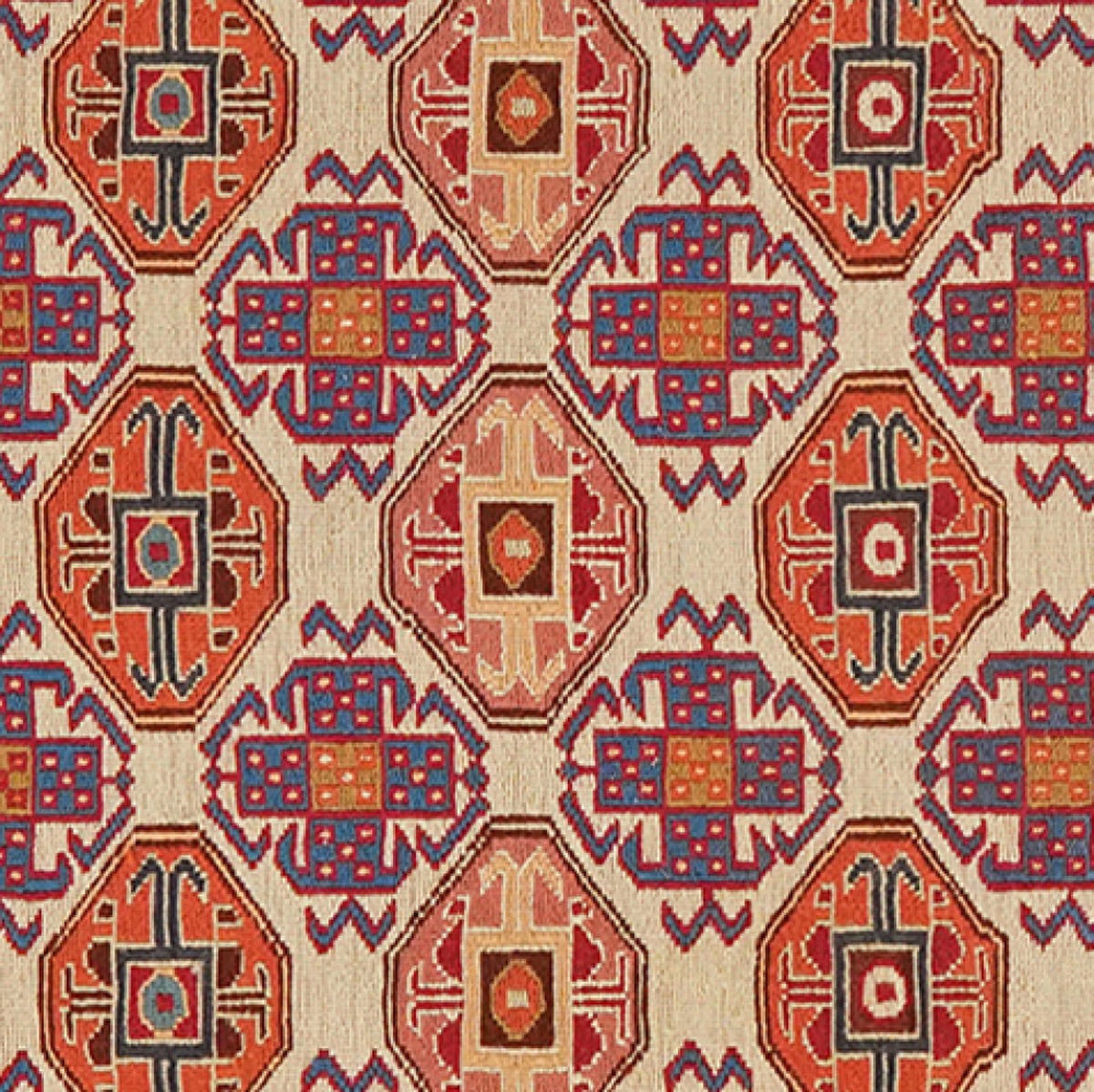 HANDWEBTEPPICH Sumak Shahsavan Beige 95/80 cm Schurwolle - Beige, Textil (80/95cm) - Looma