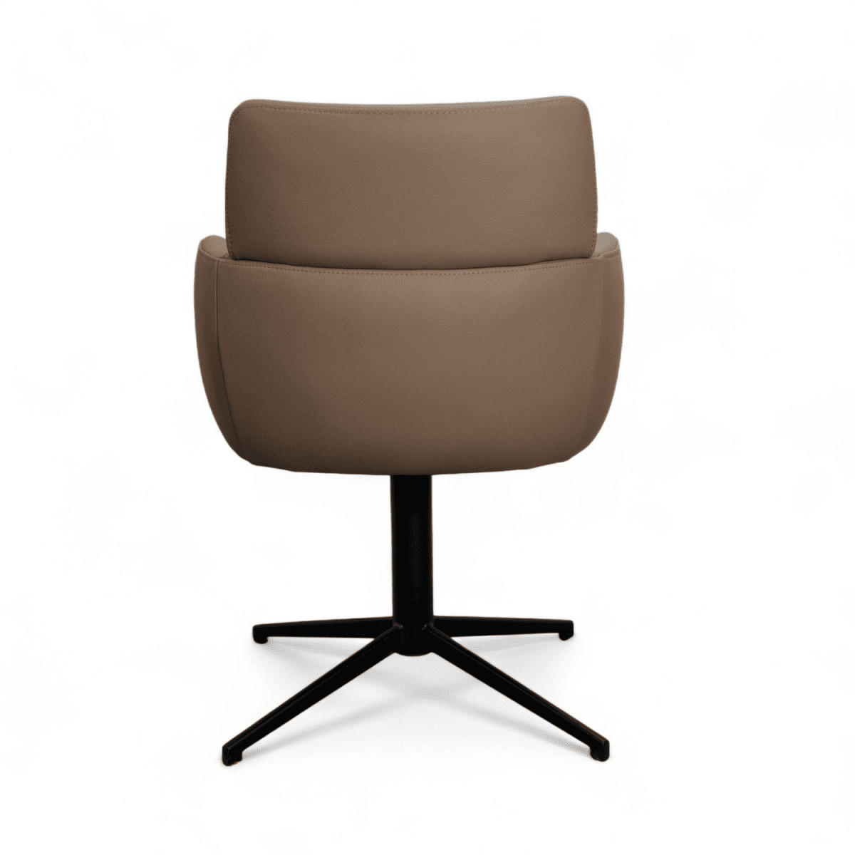 STUHL 1 Stück in Echtleder Taupe - Taupe/Schwarz, Leder/Metall (58/83/58cm) - Furnhouse