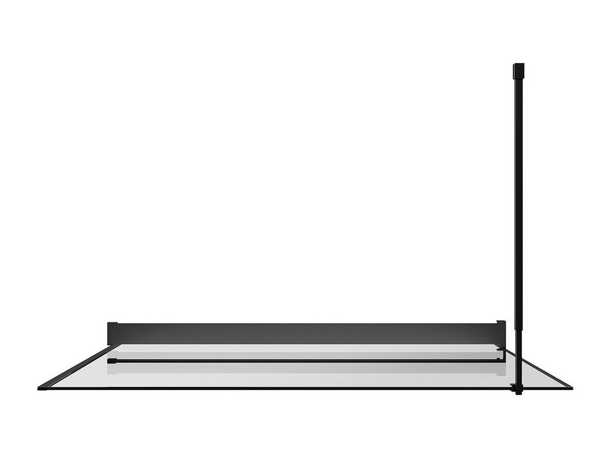 DUSCHWAND für begehbare Duschen mit Handtuchhalter & Ablage - 140 x 200 cm - Schwarz matt - BONPERO - Schwarz, Metall (140/200cm) - Vente-Unique