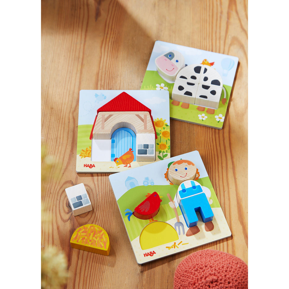 ZUORDNUNGSSPIEL Bauernhof, ab 18 Monaten - Multicolor, Naturmaterialien (27/5.5/37cm) - Haba