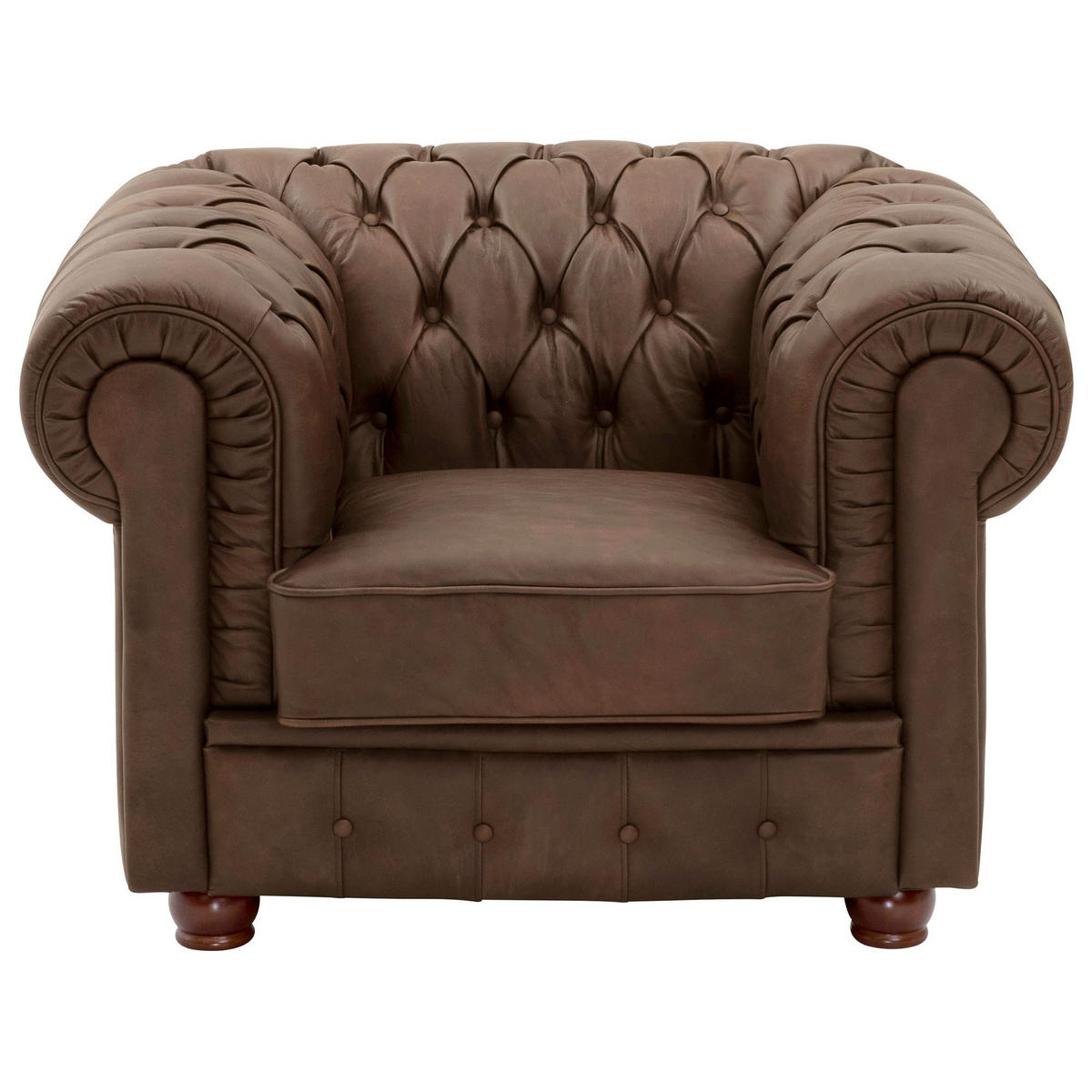 POLSTERSESSEL Kalea Echtleder (Antikoptik) braun - Braun, Leder (98/76/110cm) - 58aufmkessel