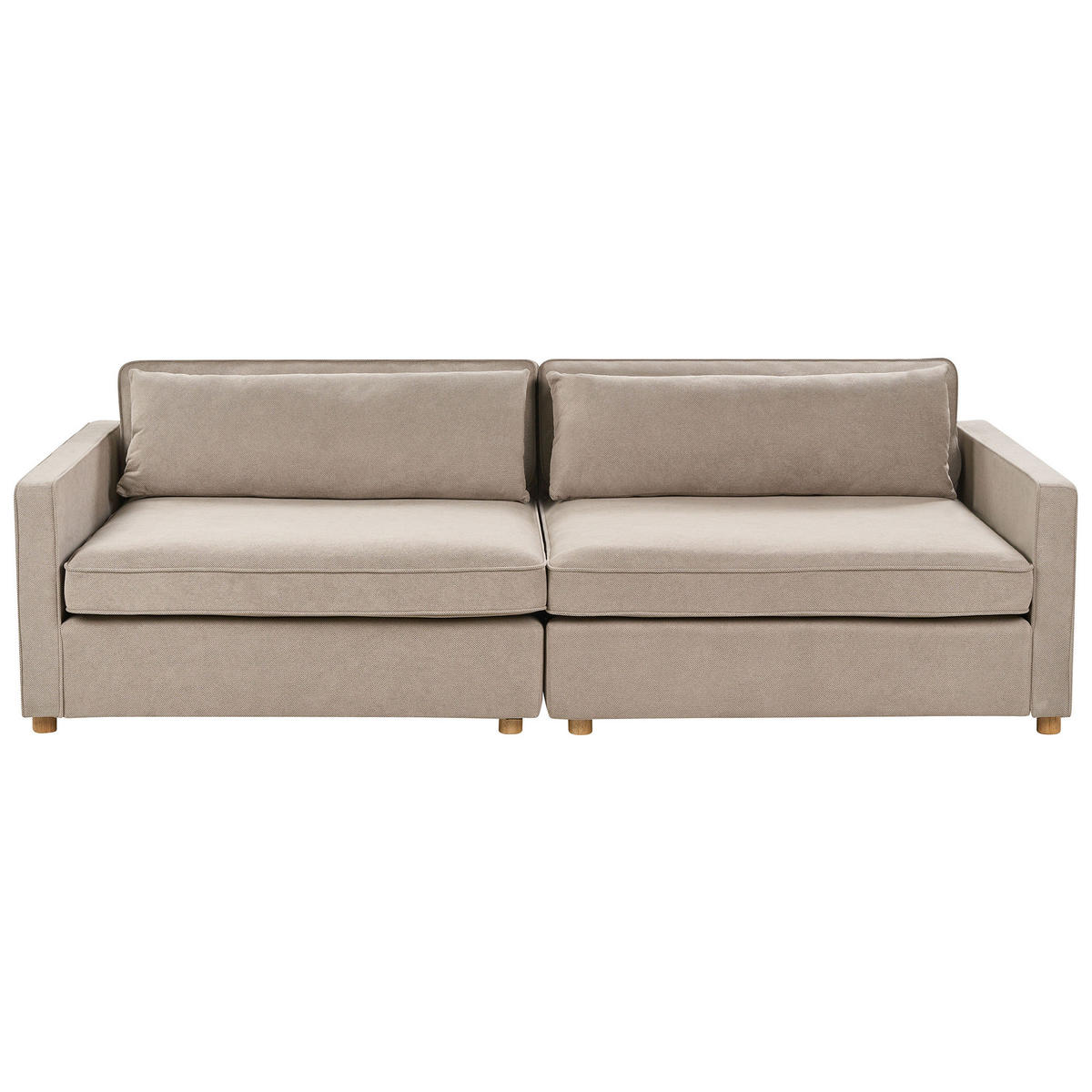 3-SITZER-SOFA taupe Vinstra - Taupe/Hellbraun, Textil (250/80/125cm) - Beliani