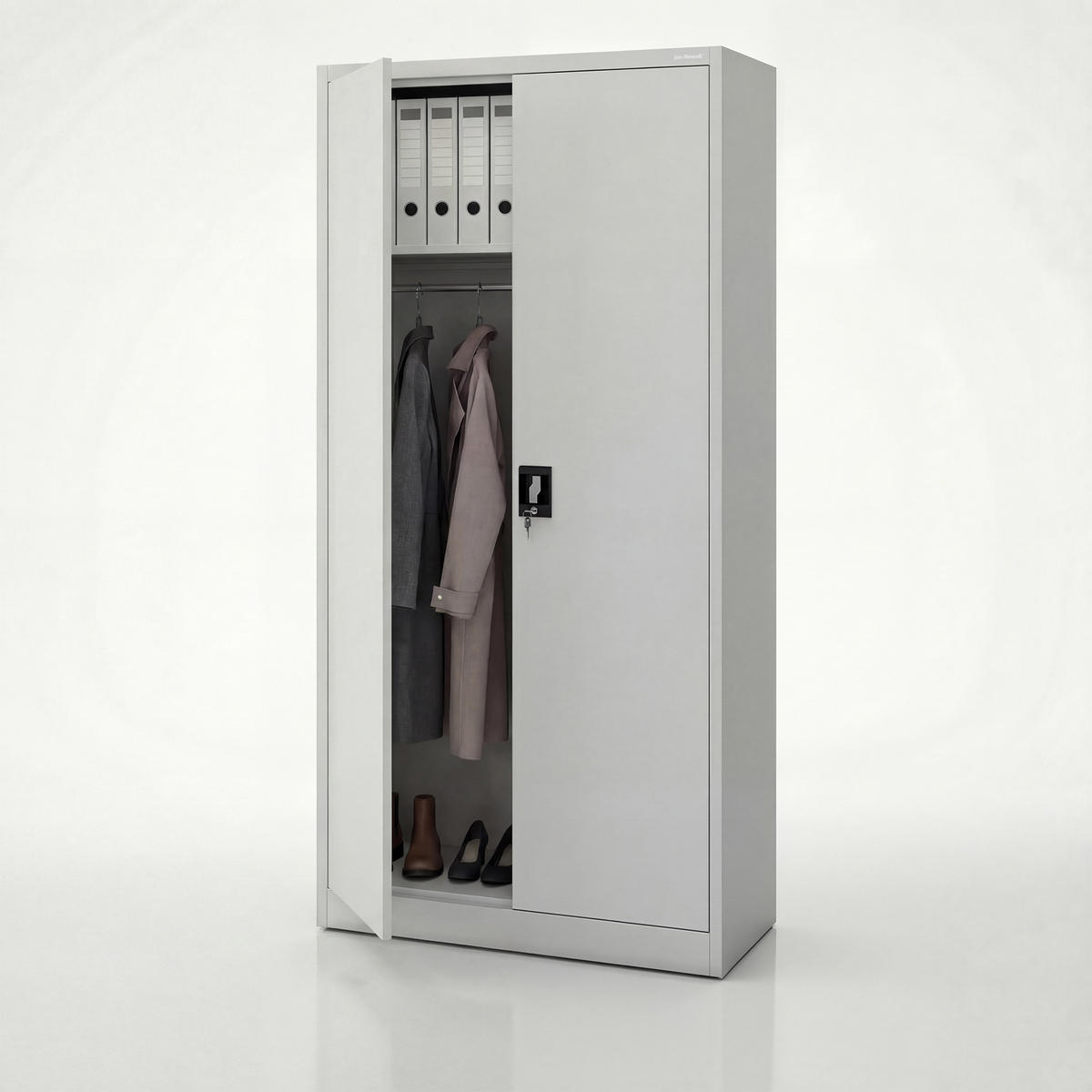 MEHRZWECKSCHRANK DAWID - Grau, Metall (90/185/45cm) - Jan Nowak