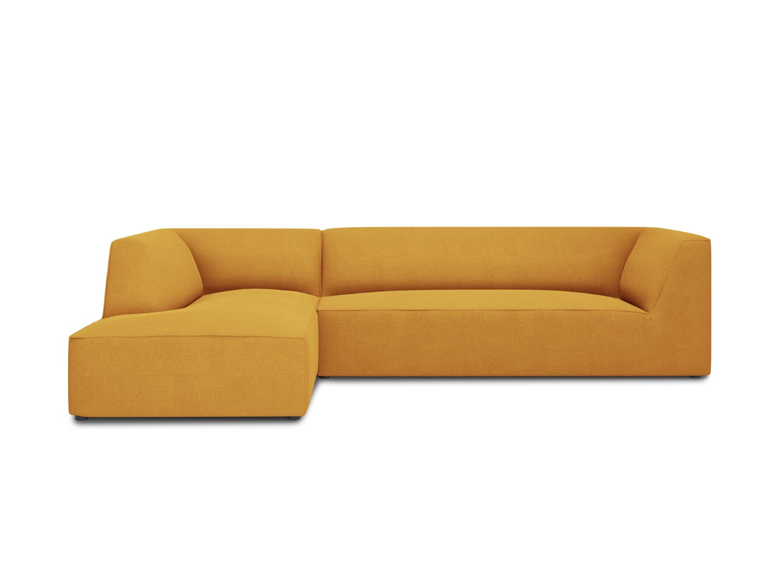 ECKSOFA links Ruby aus strukturiertem Stoff gelb 4 Sitzplätze - Gelb, Textil (180/273cm) - Micadoni