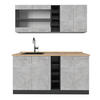 SINGLEKÜCHE R-Line Beton/Anthrazit 160 cm ohne Arbeitsplatte - Schieferfarben/Anthrazit, Holzwerkstoff (160/81.6/46cm) - Vicco
