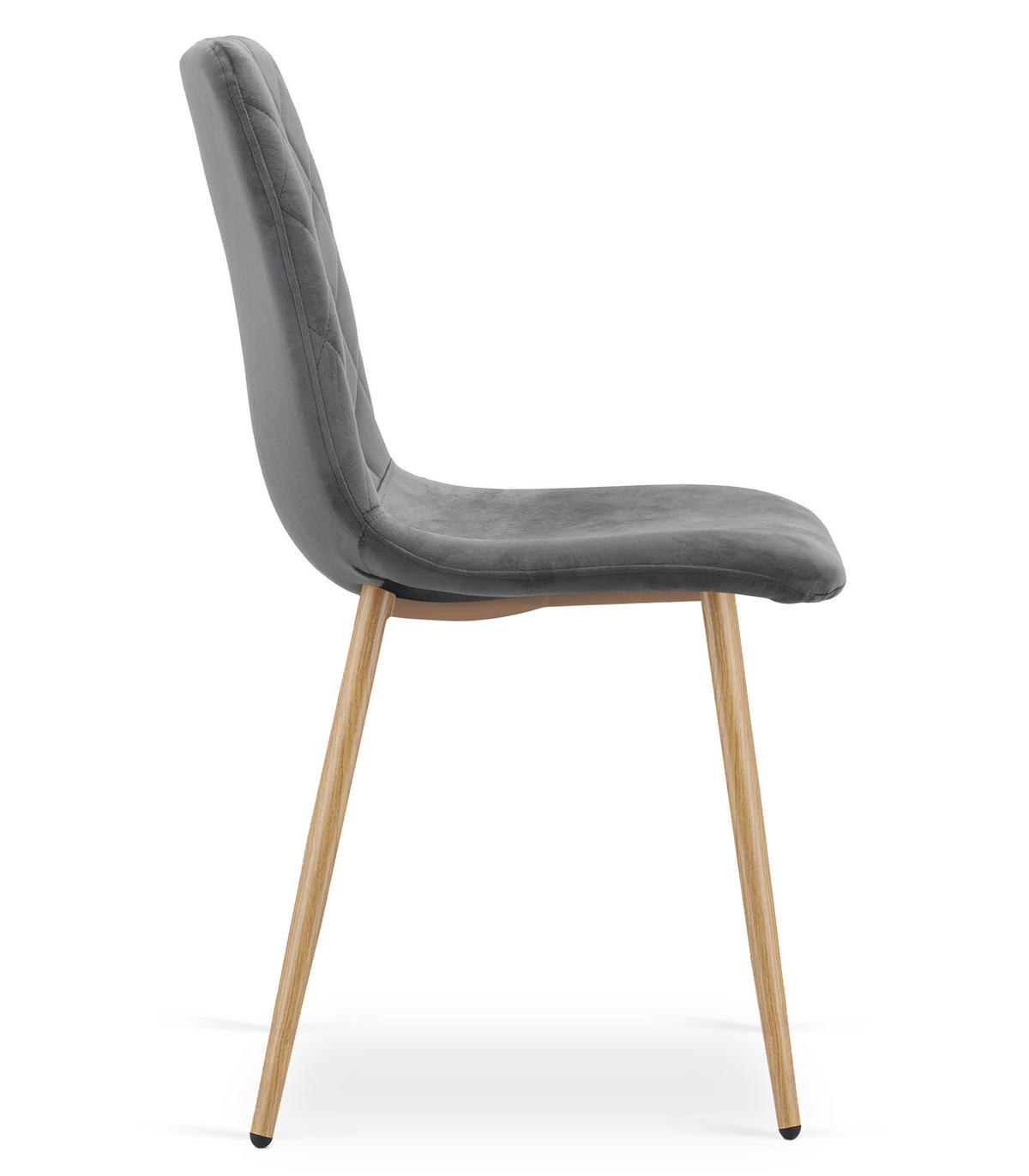 ESSZIMMERSTUHL 4-er Set TURIN dunkelgrauer Sitz, Beine in Holzfarbe - Dunkelgrau/Eichefarben, Textil (44.5/88.5/53cm) - Valora