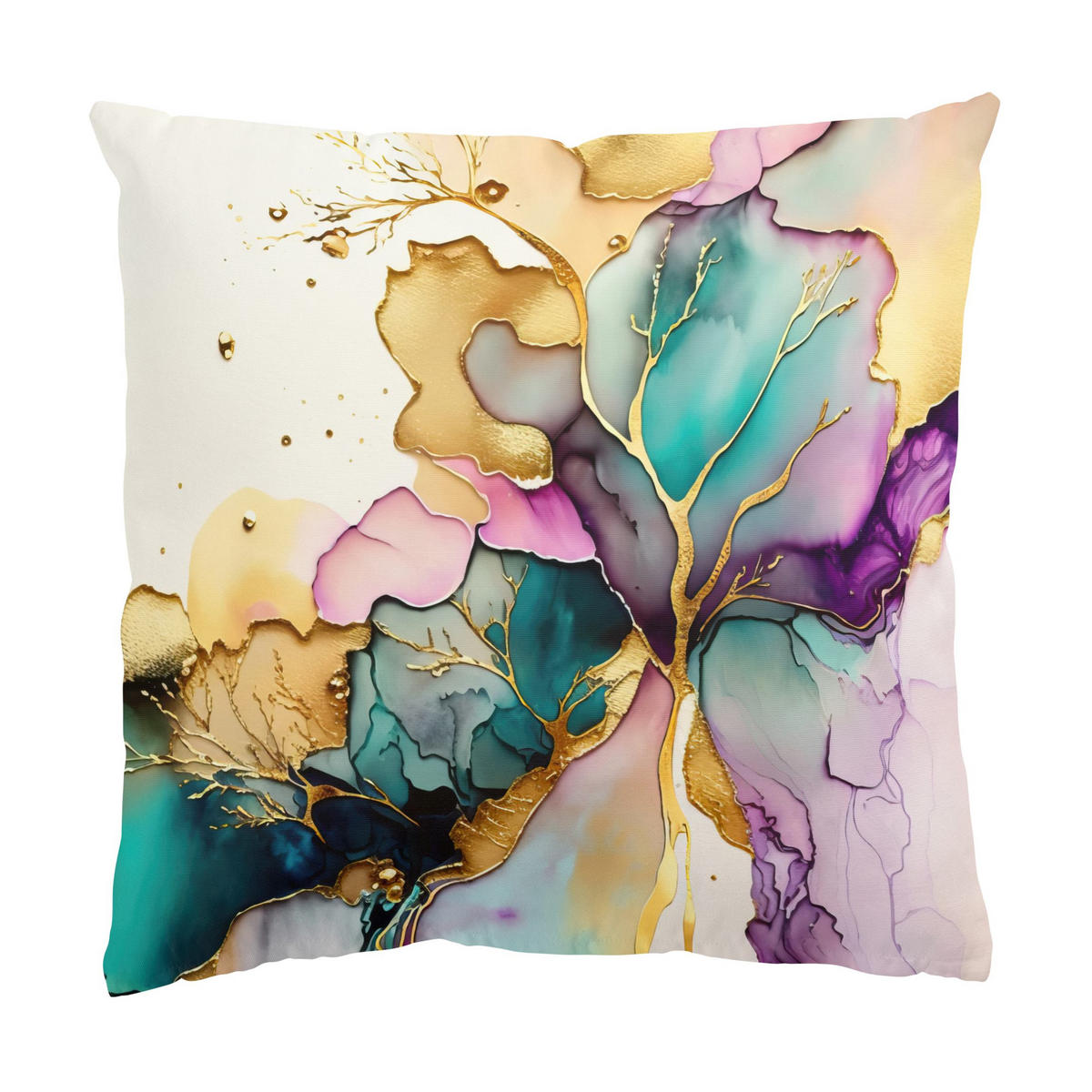 DEKOKISSEN 2er-Set Goldenes Farbspiel Duo 50/50 cm - Goldfarben, Textil (50/50cm) - Bilderwelten