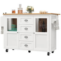 KÜCHENINSEL 137,9/73/92,5 cm Weiß aus MDF und Metall mit Klapptisch - Weiß, Holzwerkstoff (73/92.5/137.9cm) - OKMYHOME