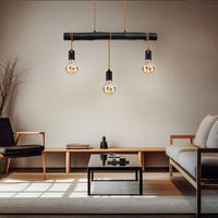HÄNGELEUCHTE Holz Schwarz - Schwarz, Holz (60/5/120cm) - Globo Lighting