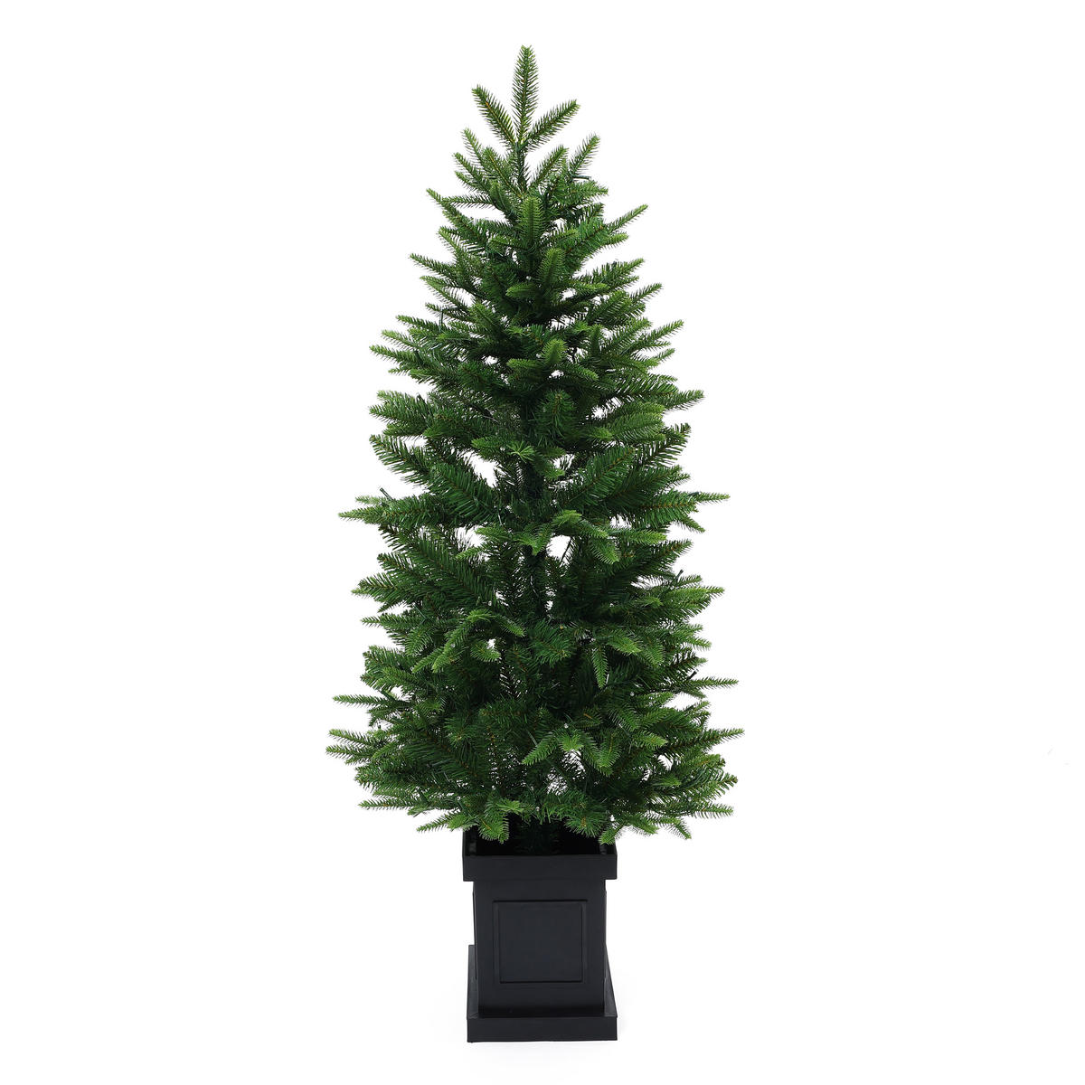 KÜNSTLICHER Weihnachtsbaum 124 cm mit Beleuchtung und 150 LEDs - Grün, Kunststoff (124cm) - Hometopia
