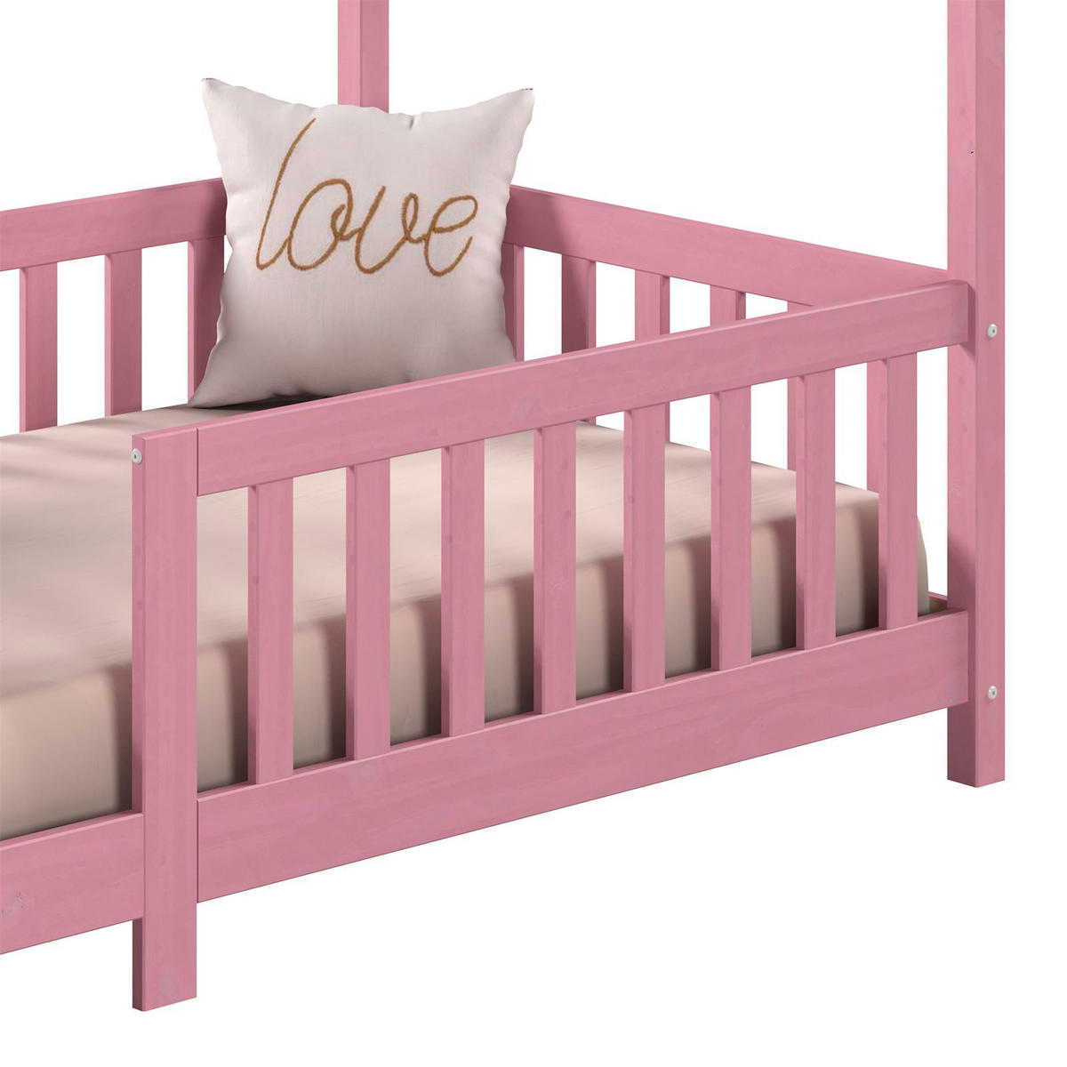 HAUSBETT NINA 90X200 CM - Rosa, Holz (96/135/206cm) - IDIMEX