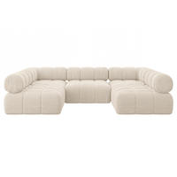 WOHNLANDSCHAFT modulares Sofa Garvo-U1 - 285x190x70 cm Beige Cord - Beige, Holzwerkstoff/Textil (285/70/190cm) - ALTDECOR