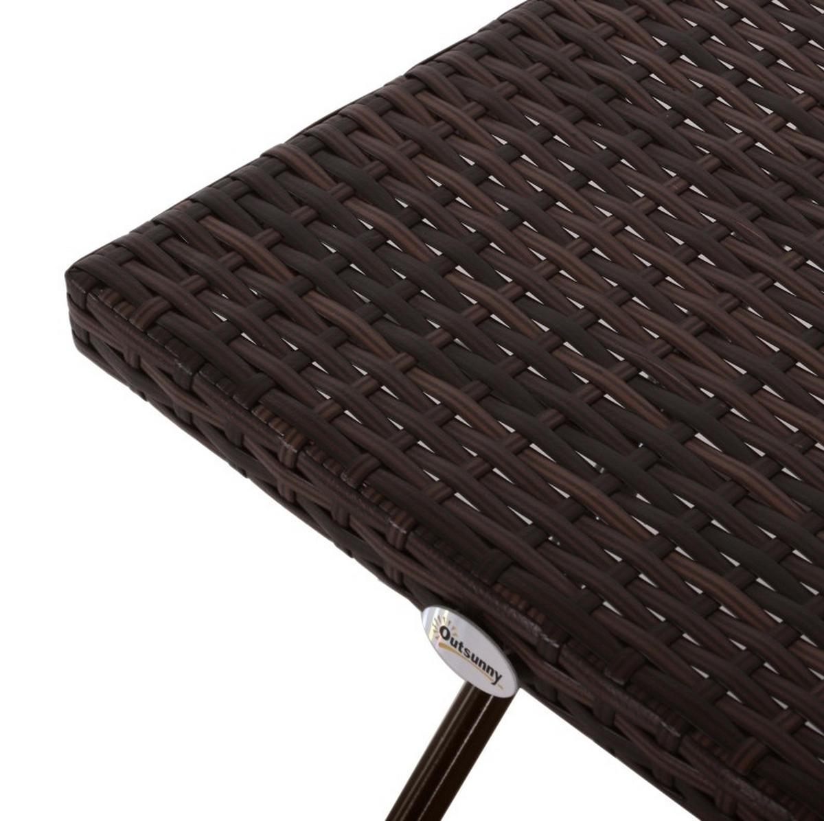 ZAHRADNÍ stolek 40/40/40 cm hnědý z ratanu skládací - hnědá, kov (40/40/40cm) - OKWISH