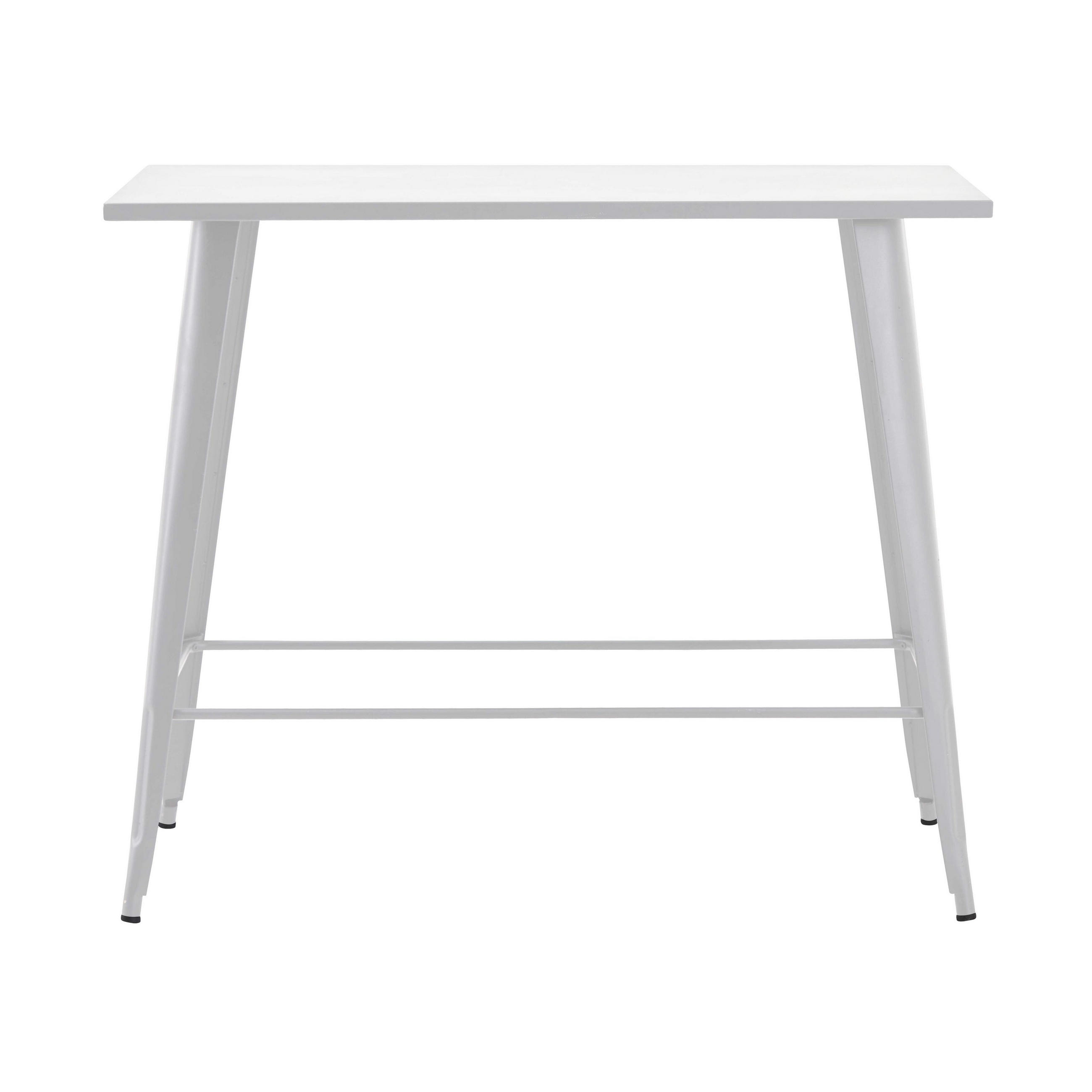 HOCHTISCH, Weiß - Weiß, Metall (120/60/101cm) - Oviala
