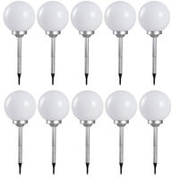 LED AUSSENLEUCHTE Kugelform Weiß 10er Set - Weiß, Kunststoff (30/30/70cm)
