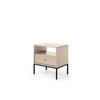 NACHTISCH - Bettisch Melody MS54 Beige + Schwarz - Beige/Schwarz, Holzwerkstoff (54/56/39cm) - Möblo