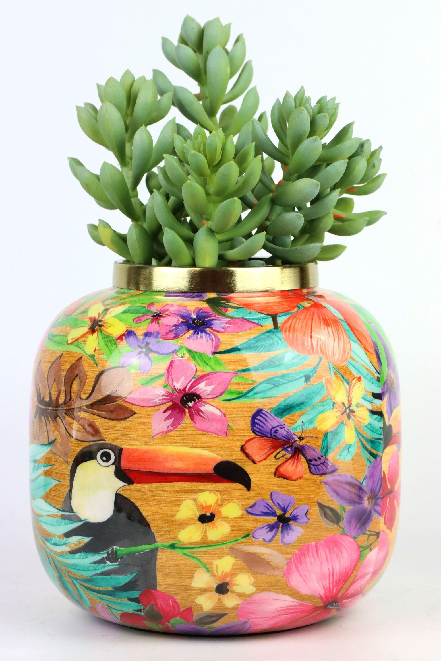 VASE Paradise Bird bunt Eisen - Multicolor, Metall (15.5cm) - FURNARO