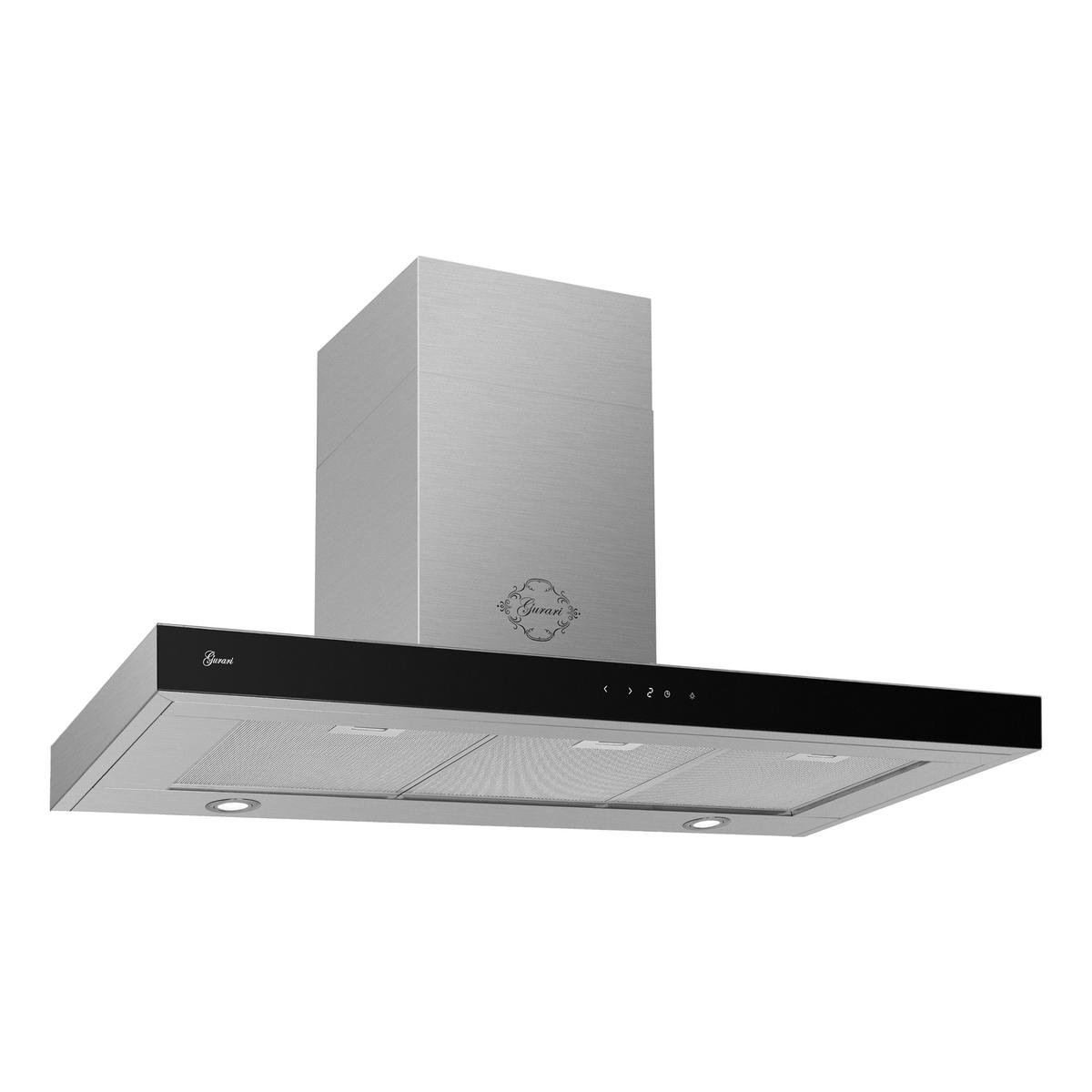 DUNSTABZUGSHAUBE GCH 972 BL 120 Quatro 120 cm Edelstahl - Silberfarben, Metall (120/102/50cm) - Gurari