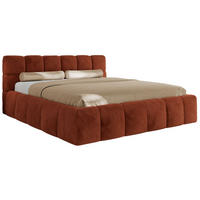 POLSTERBETT NIRA CLASSIC 160/200 - Orange Plüsch - Pocket-Matratze - Orange, Textil (160/200cm) - MKS