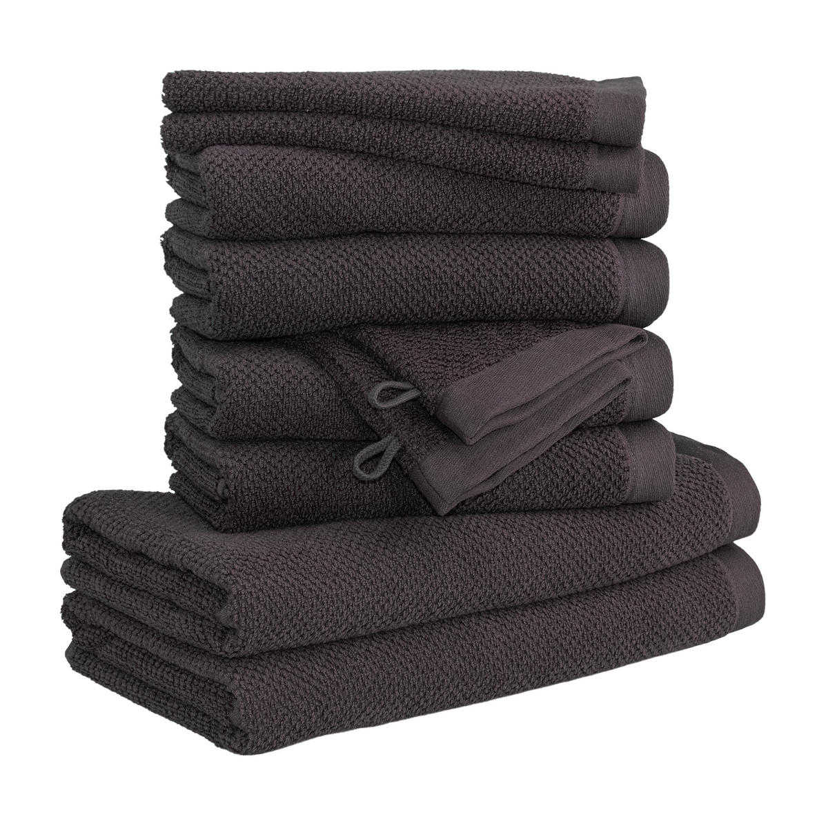 HANDTUCHSET BLISS 10-TLG - Graphitfarben, Textil (50/100cm) - MÖVE