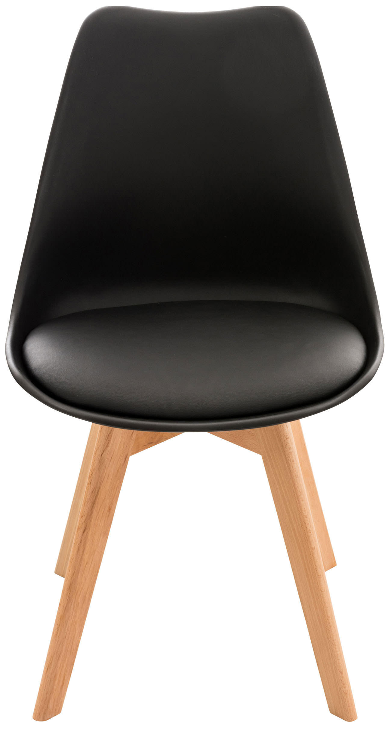 STUHL Kunststoff schwarz - Eukalyptusholzfarben/Schwarz, Holz/Kunststoff (49/83/50cm) - CLP