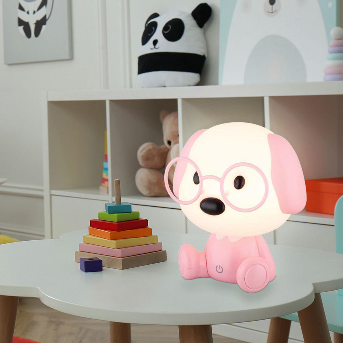 LED KINDERTISCHLEUCHTE Puppy Rosa - Rosa, Kunststoff (18/15/20cm) - Globo Lighting