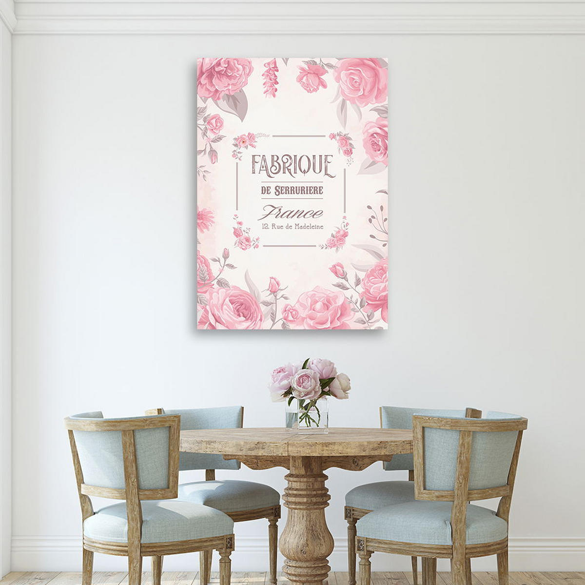 KUNSTDRUCK Rosa 80/120 cm - Pink, Textil (80/120cm) - KUNSTLOFT