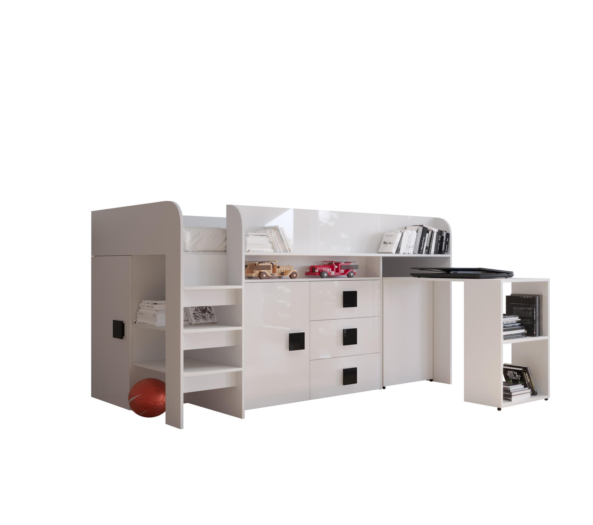 HOCHBETT 203,3/106,6/125 - Schwarz/Weiß, Holz (90/200cm) - MÖBEL KRYSPOL
