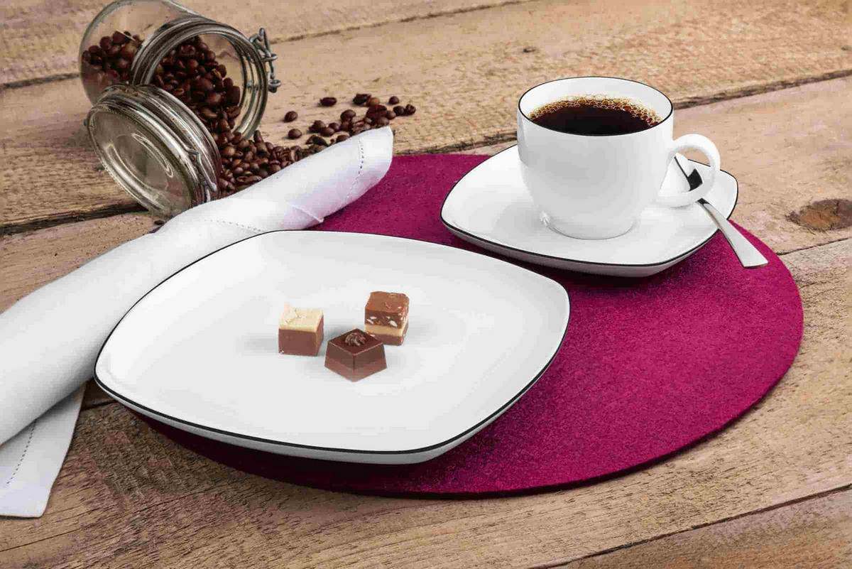 KAFFEETASSE MIT UNTERTASSE Lido Black Line weiß 220 ml - Weiß, Keramik (14.6/8.7/14.6cm) - Seltmann Weiden