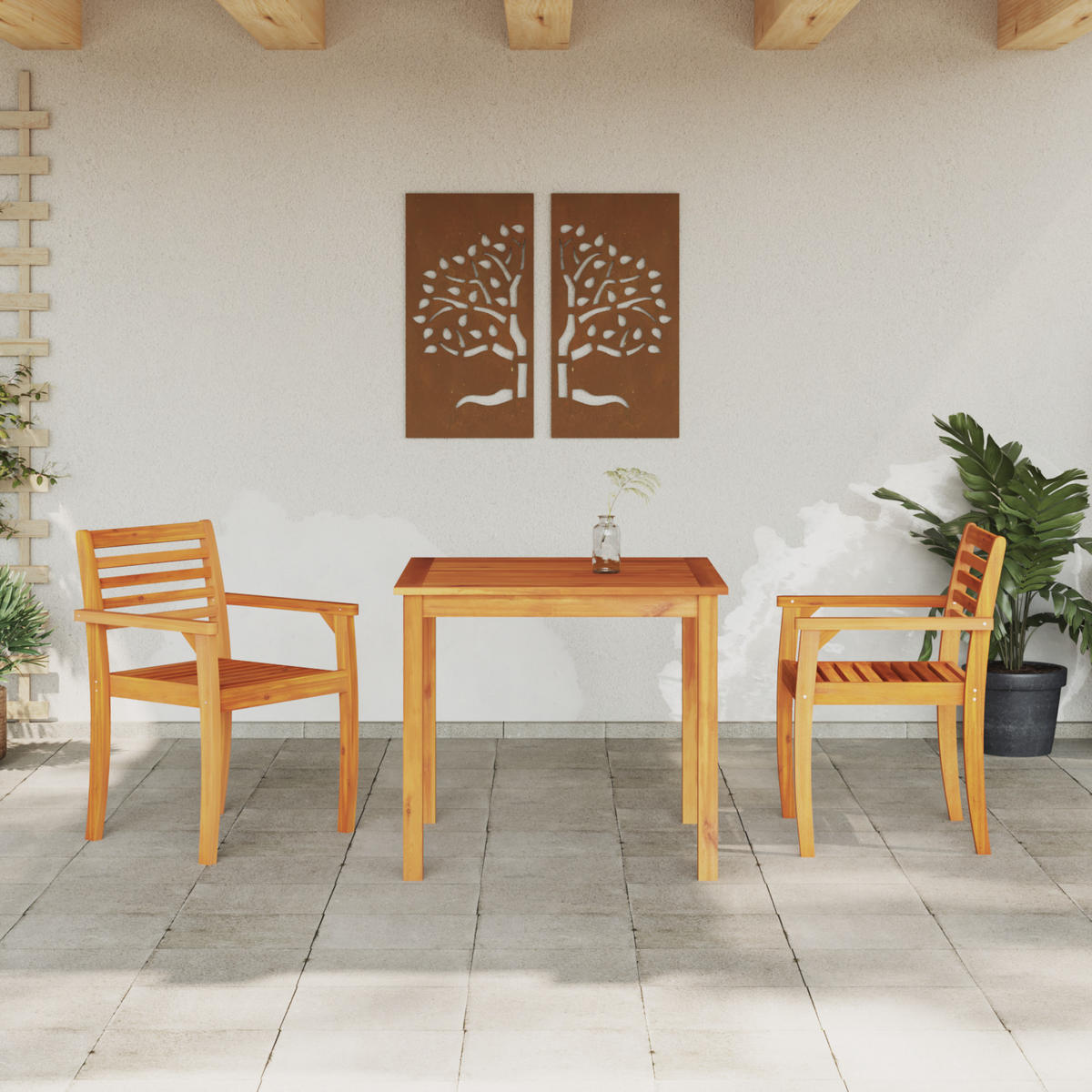 GARTENTISCH Tischvin 85/75/85 cm - Hellbraun, Naturmaterialien (85/85/75cm) - ZMH
