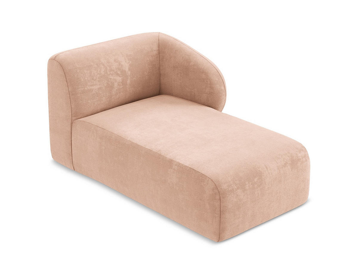 SOFAELEMENT Rechts Chenille Stoff Pink - Koralle/Schwarz, Holzwerkstoff/Kunststoff (91/75/166cm) - Makamii