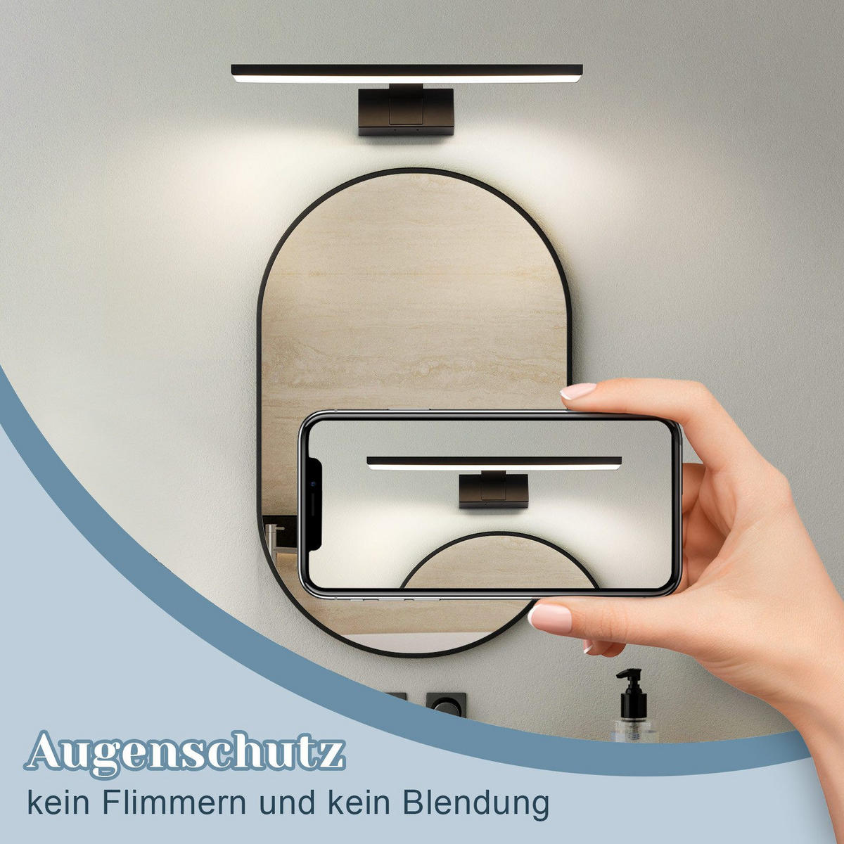 SPIEGELLEUCHTE Oberhausen 30/5.1/12.8 cm - Schwarz, Metall (30/5.1/12.8cm) - Nettlife
