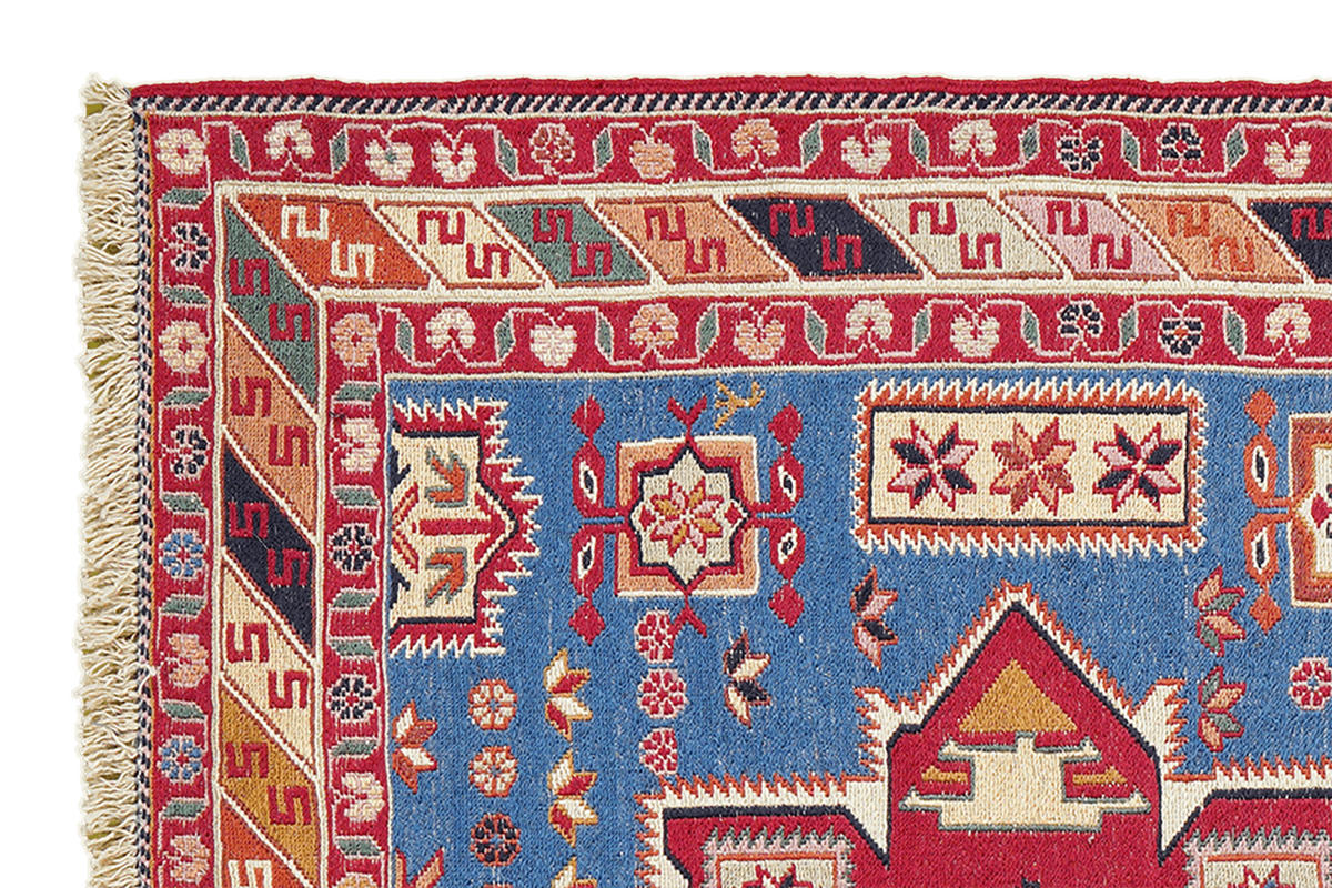 TEPPICH Sumak Shahsavan Blau 154/108 cm Schurwolle - Blau, Textil (108/154cm) - Looma