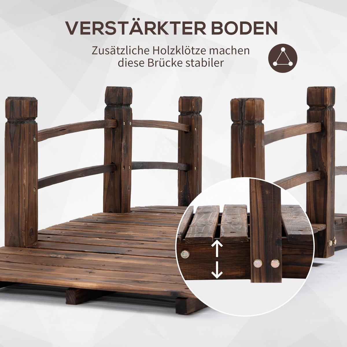 GARTENBRÜCKE, Tannenholz, Dunkelbraun - Dunkelbraun, Holz (1525/67/48cm) - Outsunny
